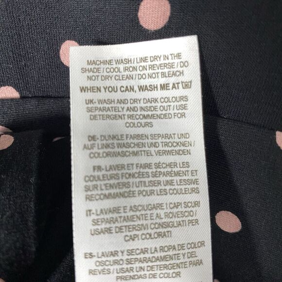 Boden Amelie Jersey Dress Polka Dot Black Pink Sz 10 petite 10P Office casual - Picture 11 of 11